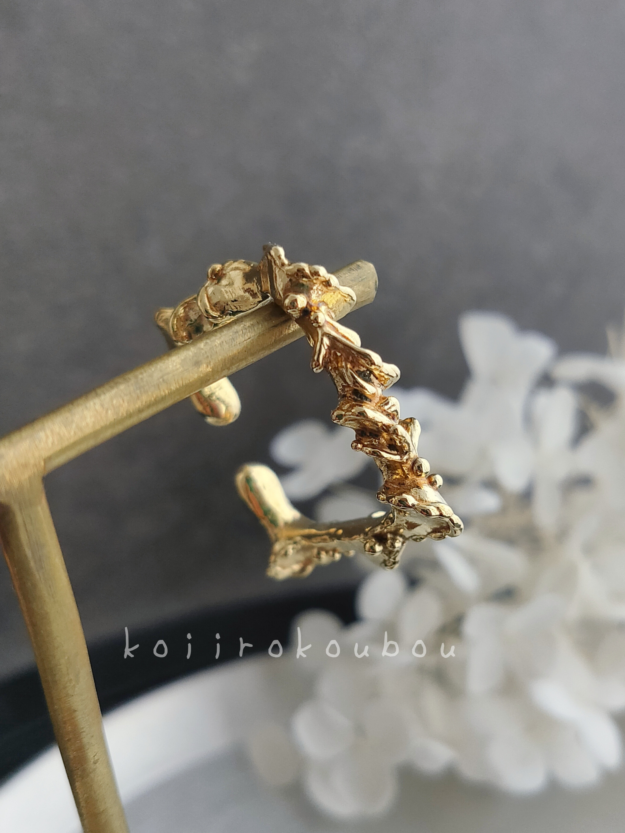 【受注生産】真鍮 イヤーカフ　~流脈~ スクエア