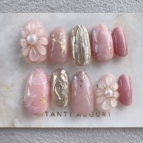 桜 成人式 ネイルチップ ピンク 高級 豪華 サクラ 振袖用 和柄 着物