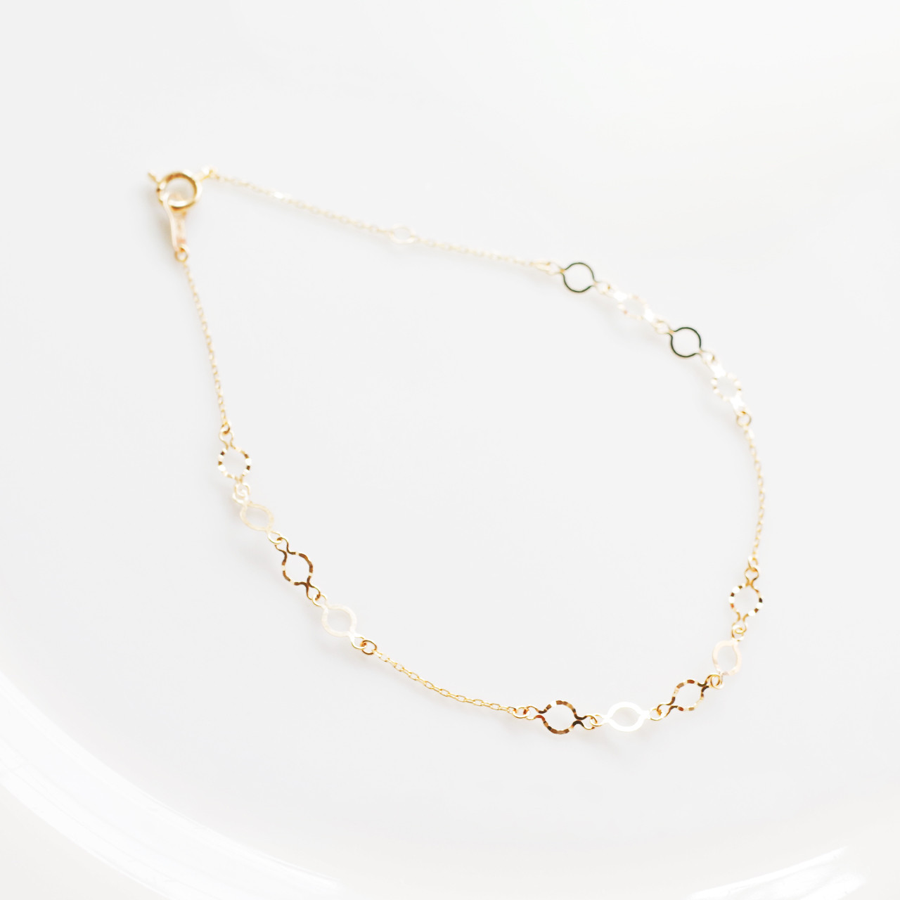 K18 デザインチェーン ブレスレット【長め19.5cm】