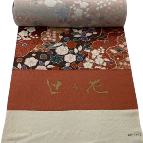 着物反物* 辻ヶ花と灰紫縞 大人の兵児帯 半幅帯 長尺470cm 和装小物