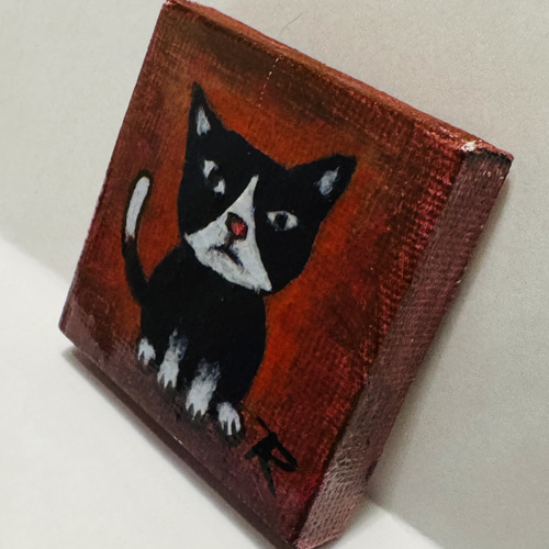 No.53 犬みたいな猫 原画 一点もの 猫 絵画 猫のミニアート｜Mini Art