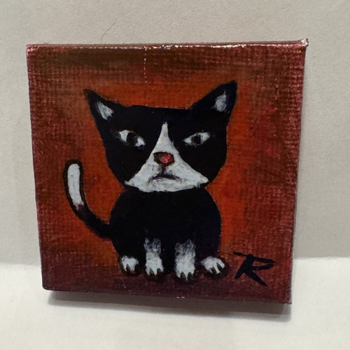 No.53 犬みたいな猫 原画 一点もの 猫 絵画 猫のミニアート｜Mini Art