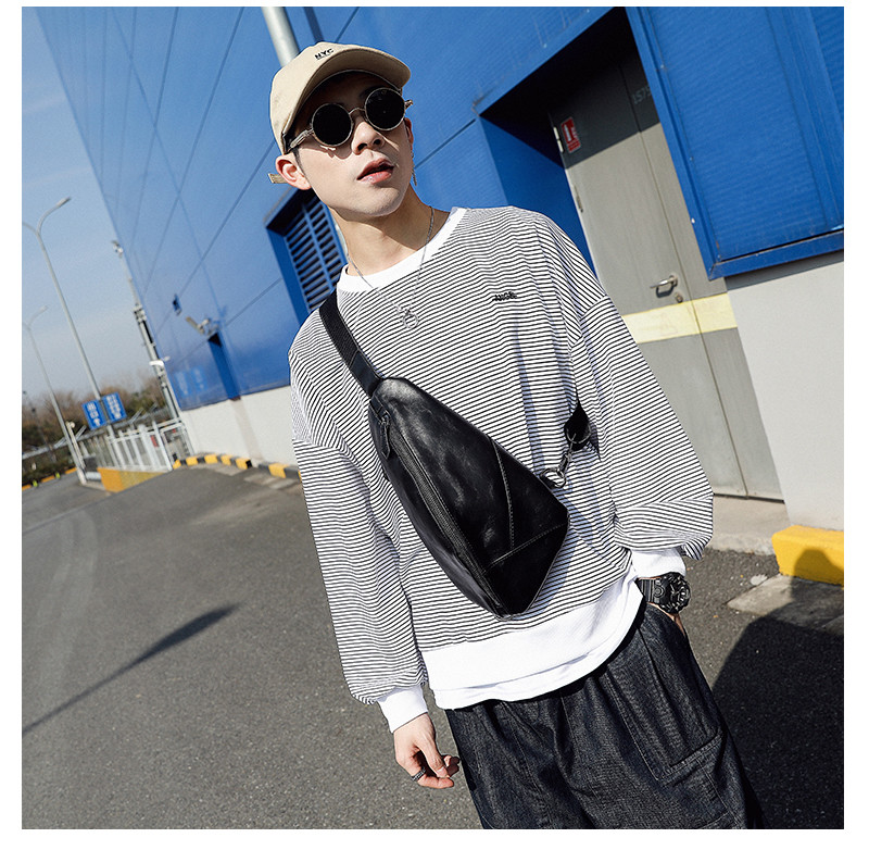 新しいメンズカジュアル胸バッグファッション百合一肩包子トレンドスポーツメンズサイクリング餃子胸バッグ