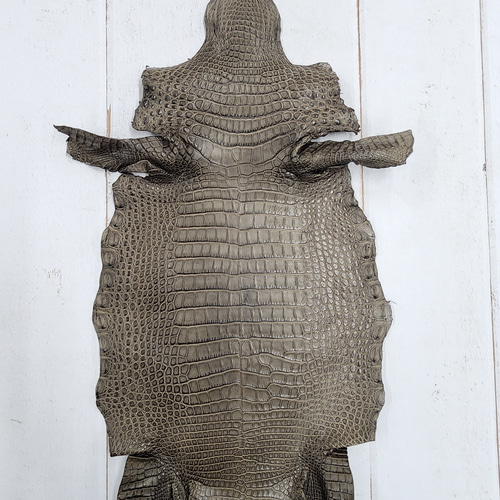 ワニ革 クレイフィニッシュ モールグレー No.C009207 その他素材