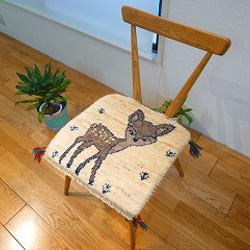 大特価39％OFF】ペルシャ ギャッベ ミニマット 39x39cm アイボリー