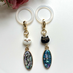 再販 レジン 螺鈿細工風の猫ちゃん アンブレラマーカー 傘・日傘 Angel