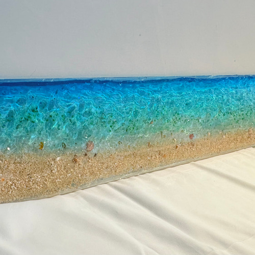 現品販売 ビーチ波紋アートパネル 壁飾り 100×15 レジンアートパネル