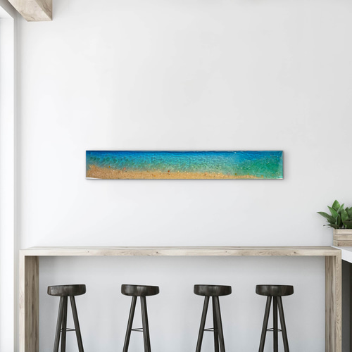 現品販売 ビーチ波紋アートパネル 壁飾り 100×15 レジンアートパネル