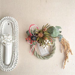 大きなミモザとスターチスのリース ミモザ スターチス リース ドライ