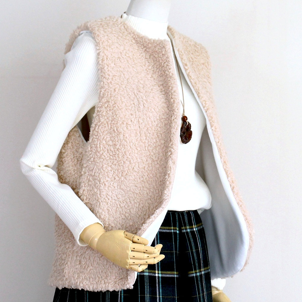 c_o_c_o_r_o 薄ベージュ『もこもこシープボアベスト』
