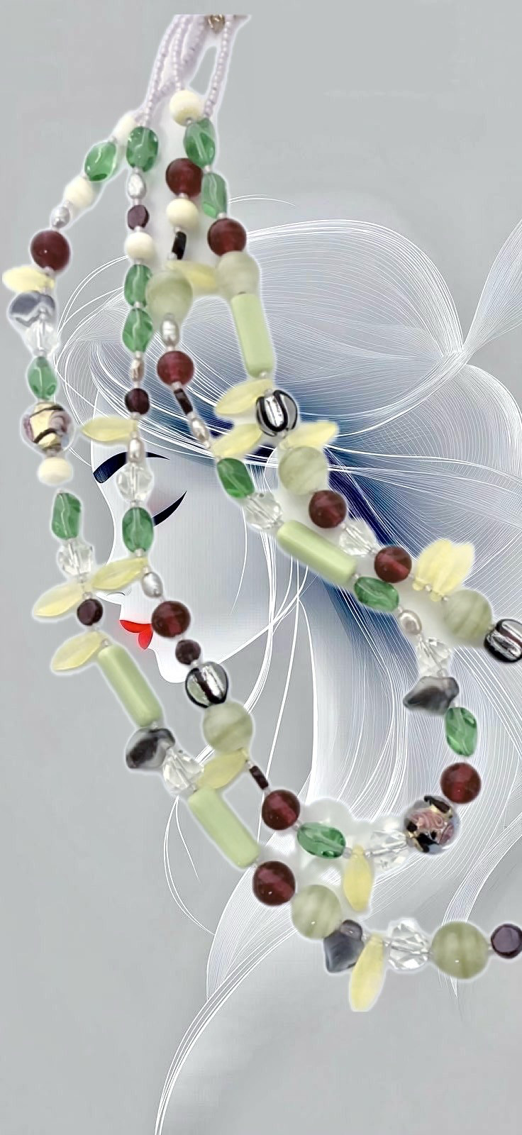 ヨーロッパビーズ2連ネックレス