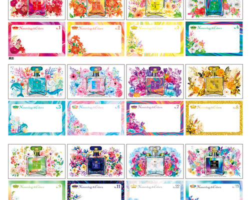 数秘＆カラー®オマージュボトルメッセージカード全No.各10枚（120枚