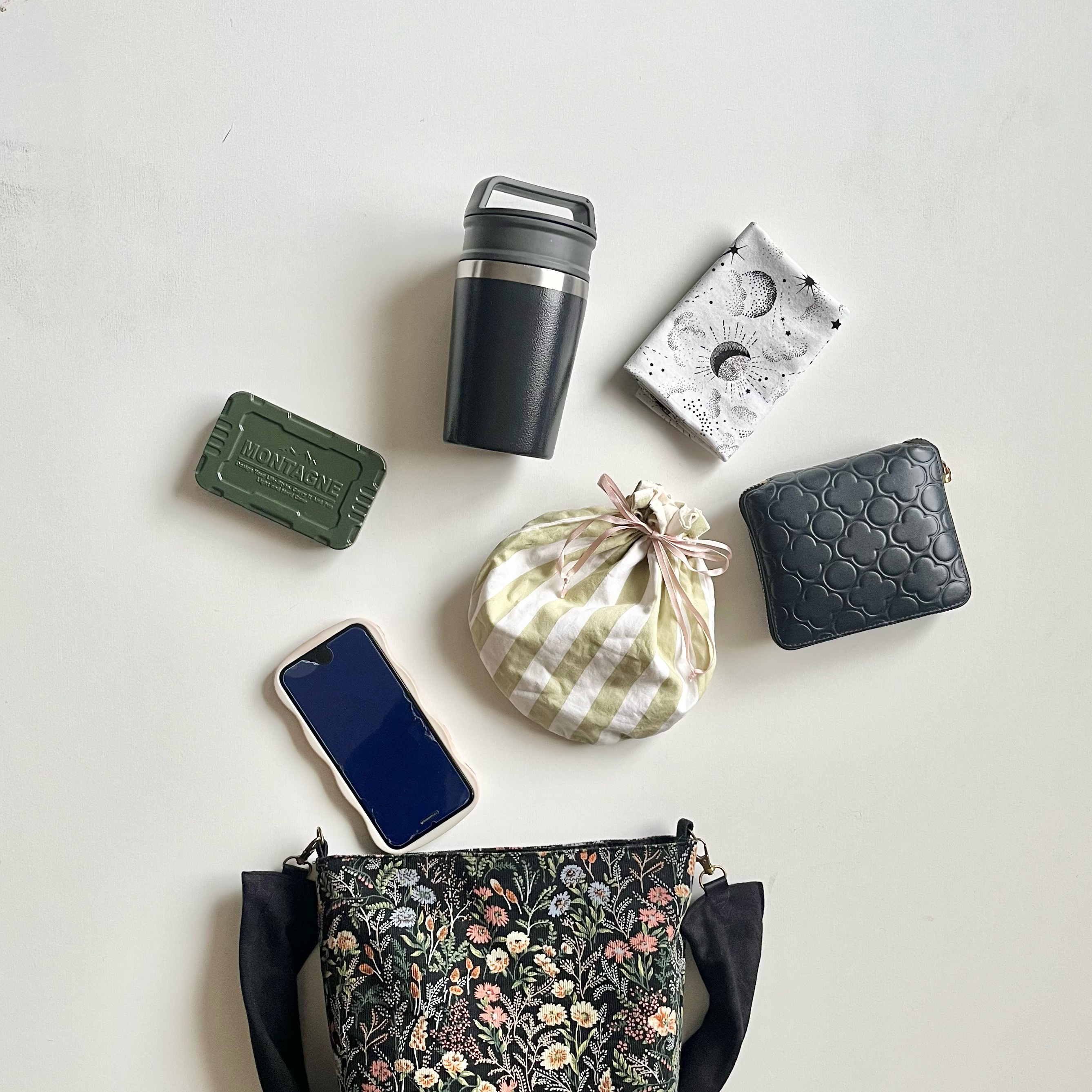 【Creema限定新春福袋2026＜竹＞】リボンショルダー＆フラワー柄ミニバッグ・エコファーカバーセット