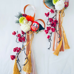 超早割2026』 紅白椿と鶴で祝う新年のしめ縄飾り しめ縄・しめ飾り iko