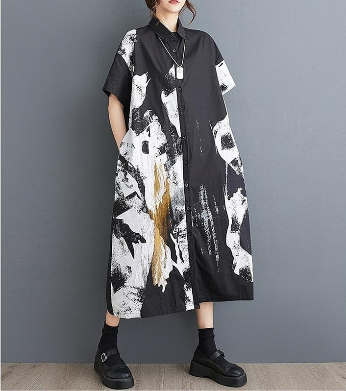 大きいサイズ レディース ロング　ワンピース　シャツ　春夏 秋 新品 半袖