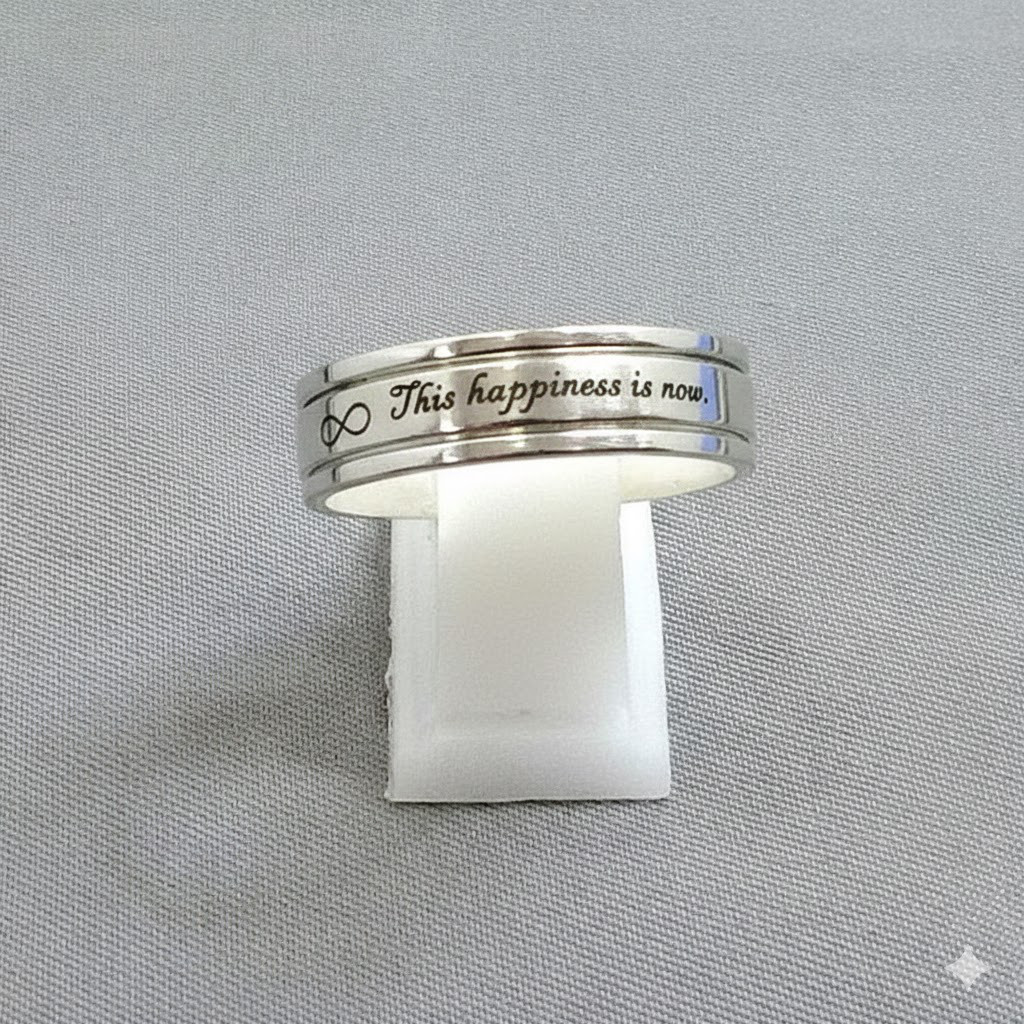 送料無料！オリジナルメッセージ可！くるくる回転のフィジェットシルバー925製リング！