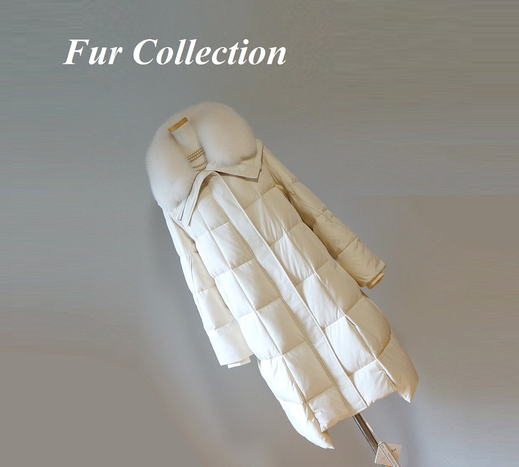 冬の白☆暖かくて、幸せ☆ホワイトフォックスファー襟ホワイトダウンコート新品　襟ファー着脱可２WAYコート極寒対策白コート