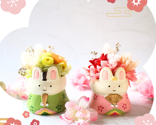 hinaうさちゃん❀花音 うさぎ 桃の節句 おひなさま ひな祭り かわいい