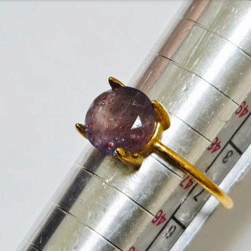 【一点物】アイオライトサンストーン ラウンド 18kgp リング 一点物】アイオライトサンストーン ラウンド 18kgp リング 指輪