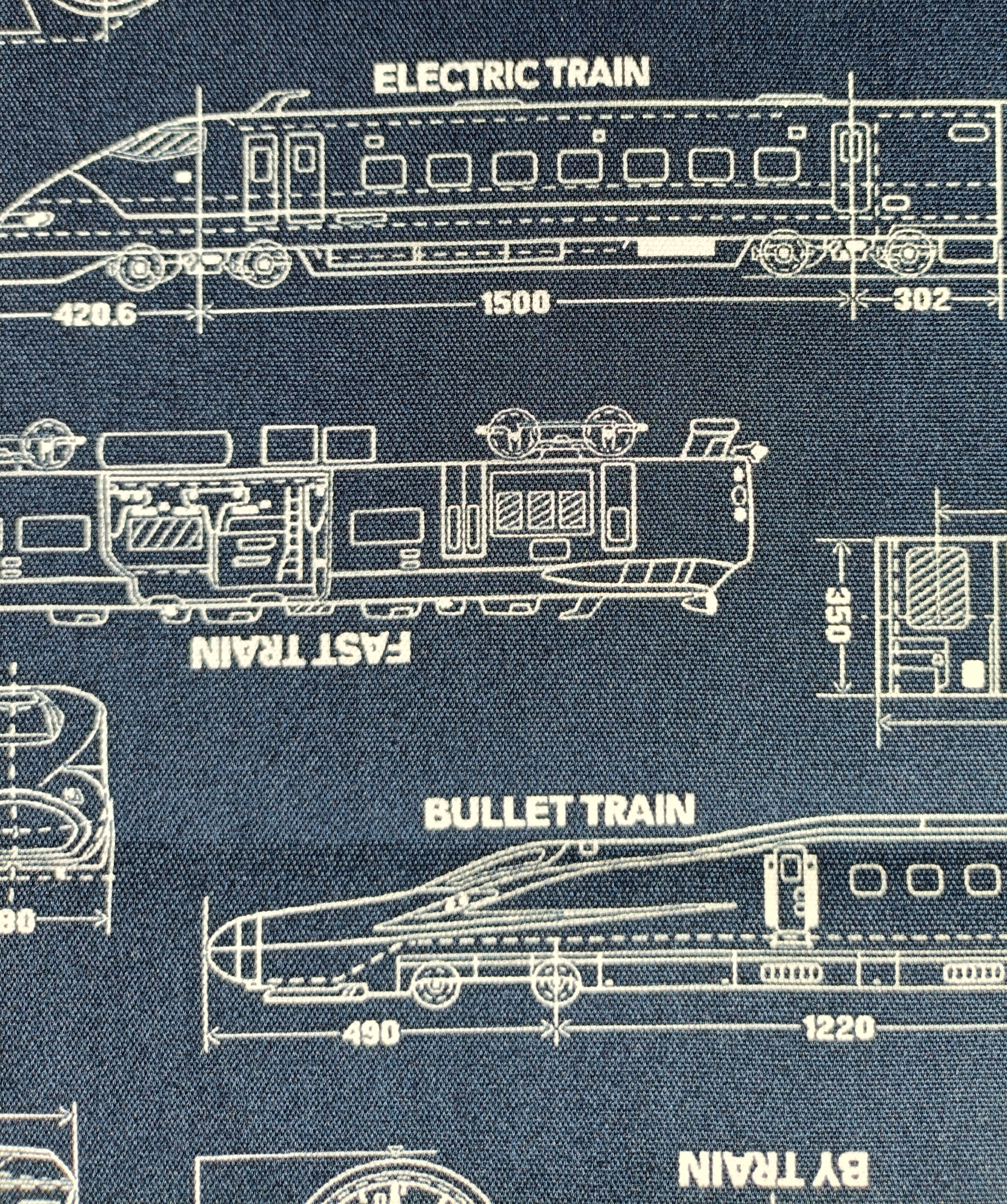 【オーダー★受注生産】おひるね布団カバー　電車　新作　両面ネイビー