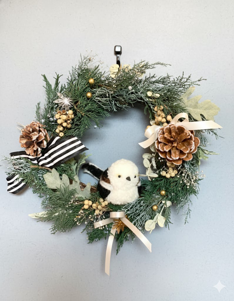 プリザーブド　シマエナガのリース