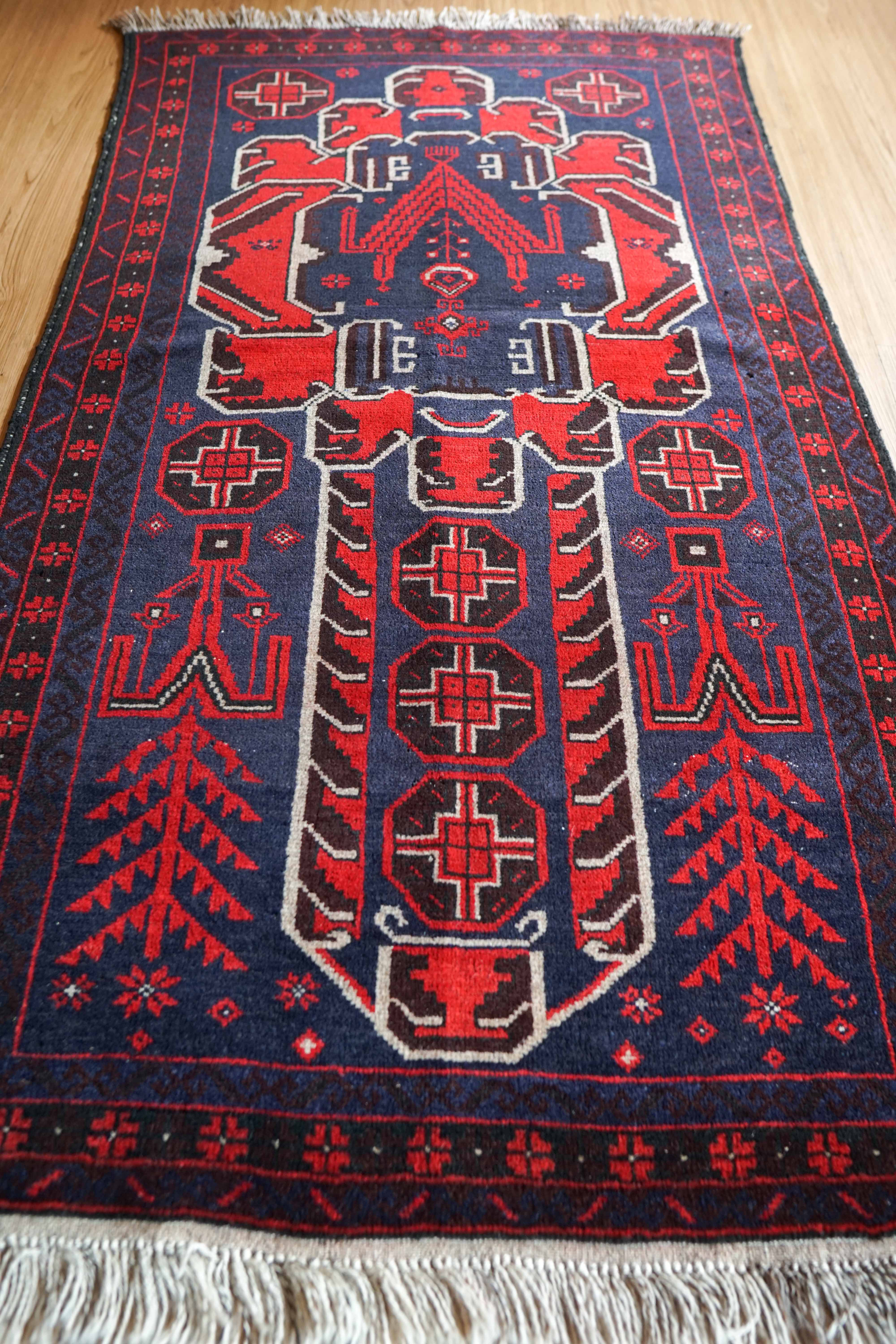 vintageペルシャ絨毯 バルーチ トライバルラグ 150x83cm