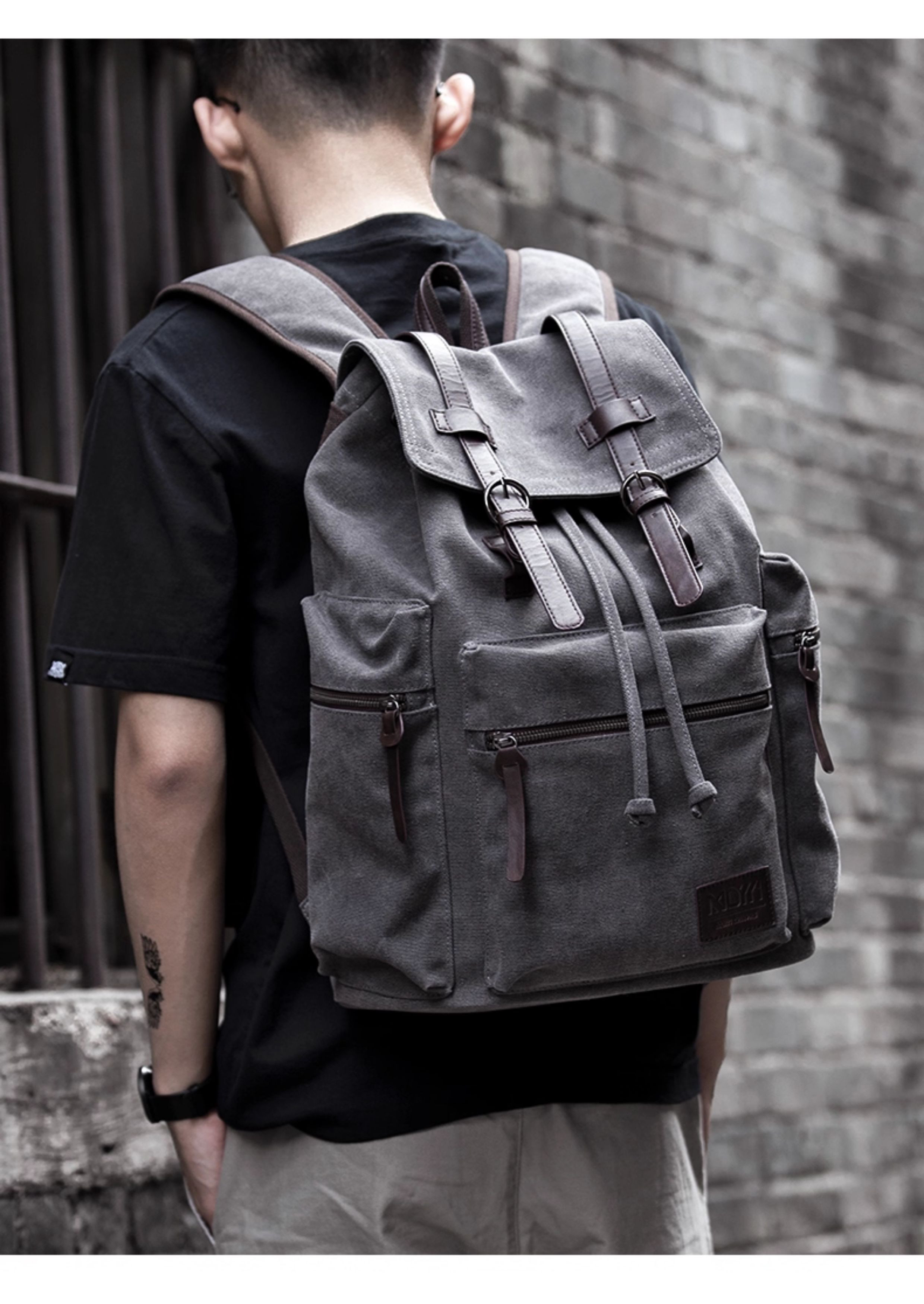 トレンドレトロキャンバスリュック メンズ 大容量軽量 旅行・大学生通学・ノート PC バッグ