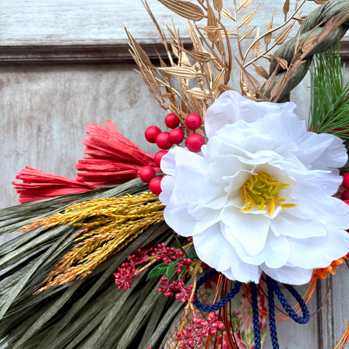 しめ縄　お正月アレンジ　お正月飾り　水引き　アーティフィシャルフラワー　Ｇ２ 限定2点】花屋が作るお正月しめ縄飾り//アーティフィシャルフラワー