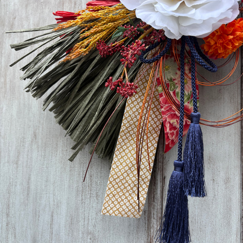 限定2点】花屋が作るお正月しめ縄飾り//アーティフィシャルフラワー