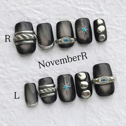 LA612☆ボヘミアンネイルチップ ネイルチップ（つけ爪） NovemberR