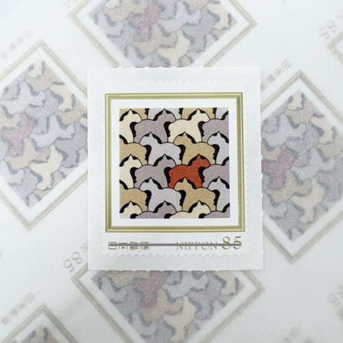 85円分切手｜テセレーションうま オリジナルフレーム切手 レターセット
