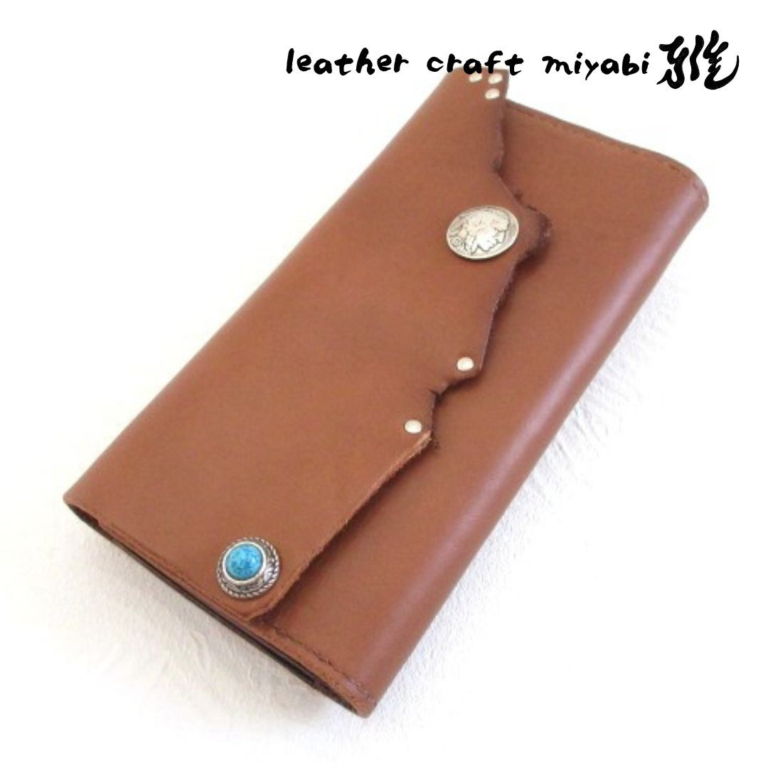 ワンオフ♪《biker mono》サドルレザー・ダブルコンチョ・ロングウォレット・059・復刻