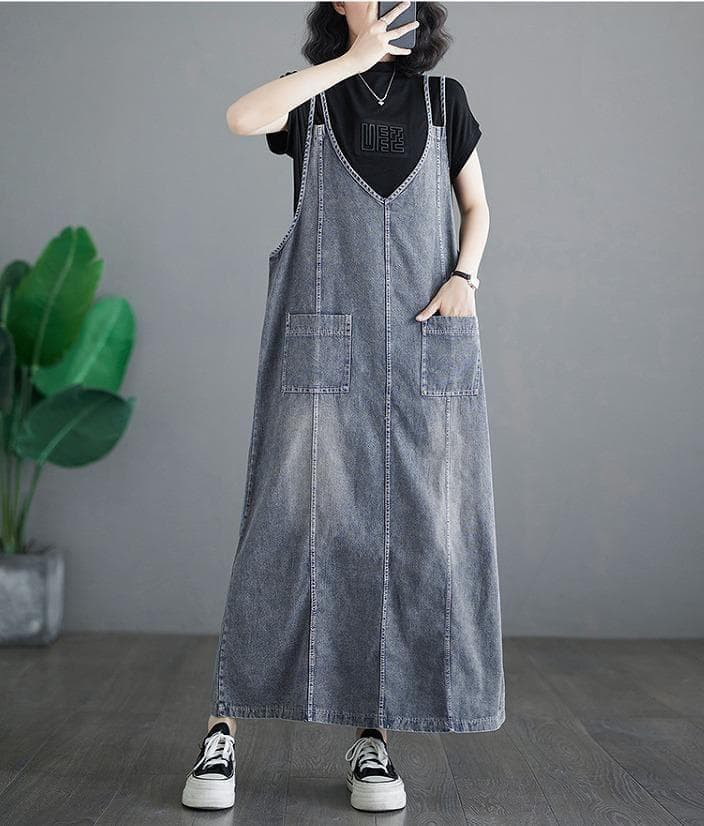 大きいサイズ レディース ワンピース　サロペット　ロング　春夏 秋 新品ｈ