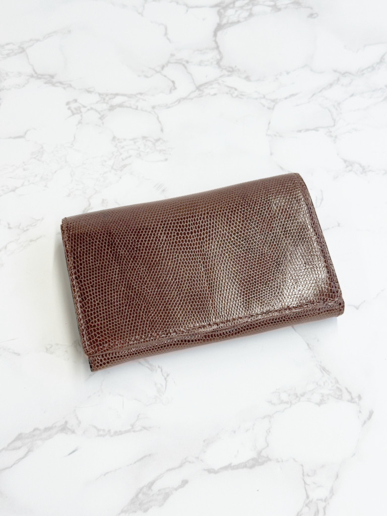 日本製　リザード　財布　ミドルウォレット　札入れ　上質　トカゲ革　エキゾチックレザー