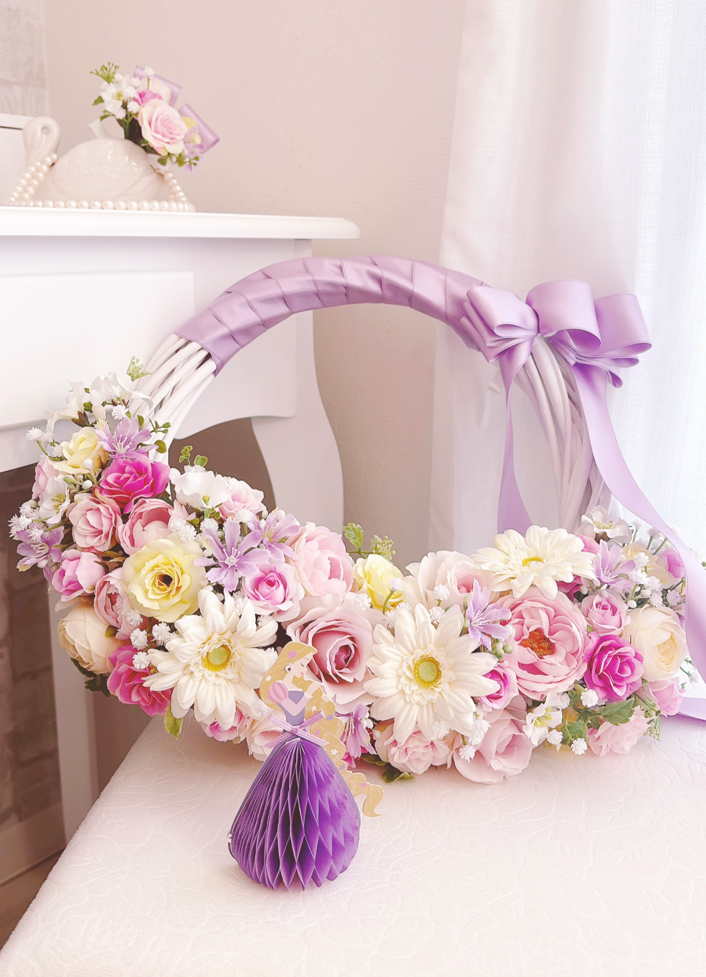 ラプンツェル パステルカラーのリースブーケ ウエディングブーケ（造花