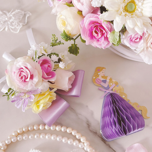 ラプンツェル パステルカラーのリースブーケ ウエディングブーケ（造花