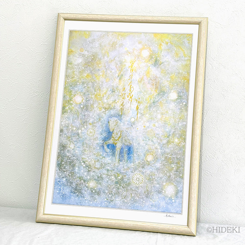 ヒーリングアート☆2026年丙午 新作『神馬』 壁掛けA3サイズ額付HYM