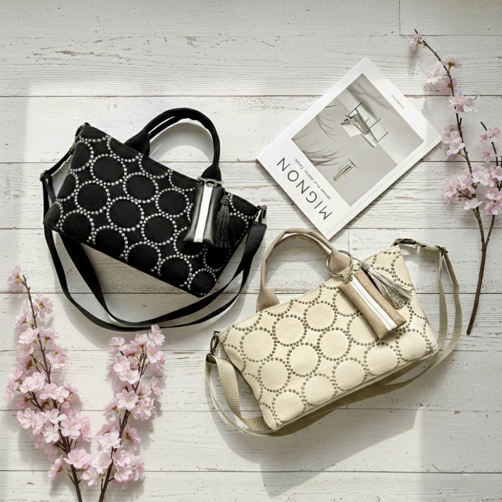 Creema限定【ご自愛福袋2026】2wayミナペルホネンと倉敷帆布のトートバッグ＆バッグチャームセット