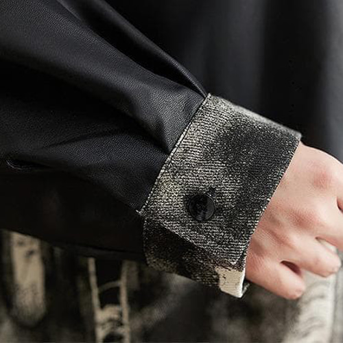 大きいサイズ 新品 秋冬 PUレザー ゆったり ロング ブルゾン 黒