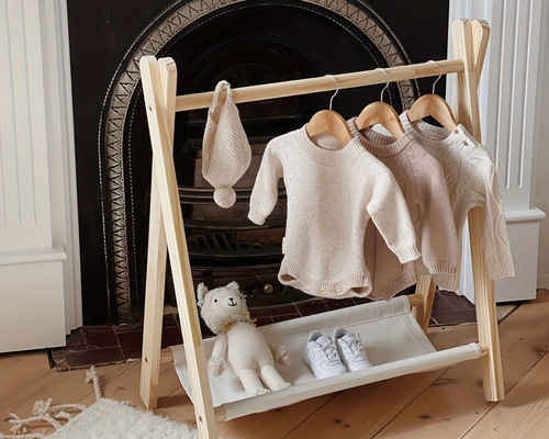 ラック ハンガーラック スリム 折りたたみ カーテン 壁 木 キッズ