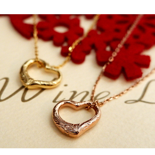 ハワイアンジュエリー オープン ハートネックレス