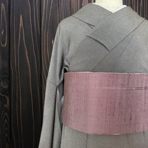 *着物反物*　辻ヶ花と灰紫紬　大人の兵児帯　半幅帯　長尺460cm 着物反物* 浜ちりめんと灰紫紬 大人の兵児帯 半幅帯 長尺470cm 和装