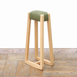 キッチンスツール マタ美 SH670 (ナチュラル×キャメル) 椅子（チェアー