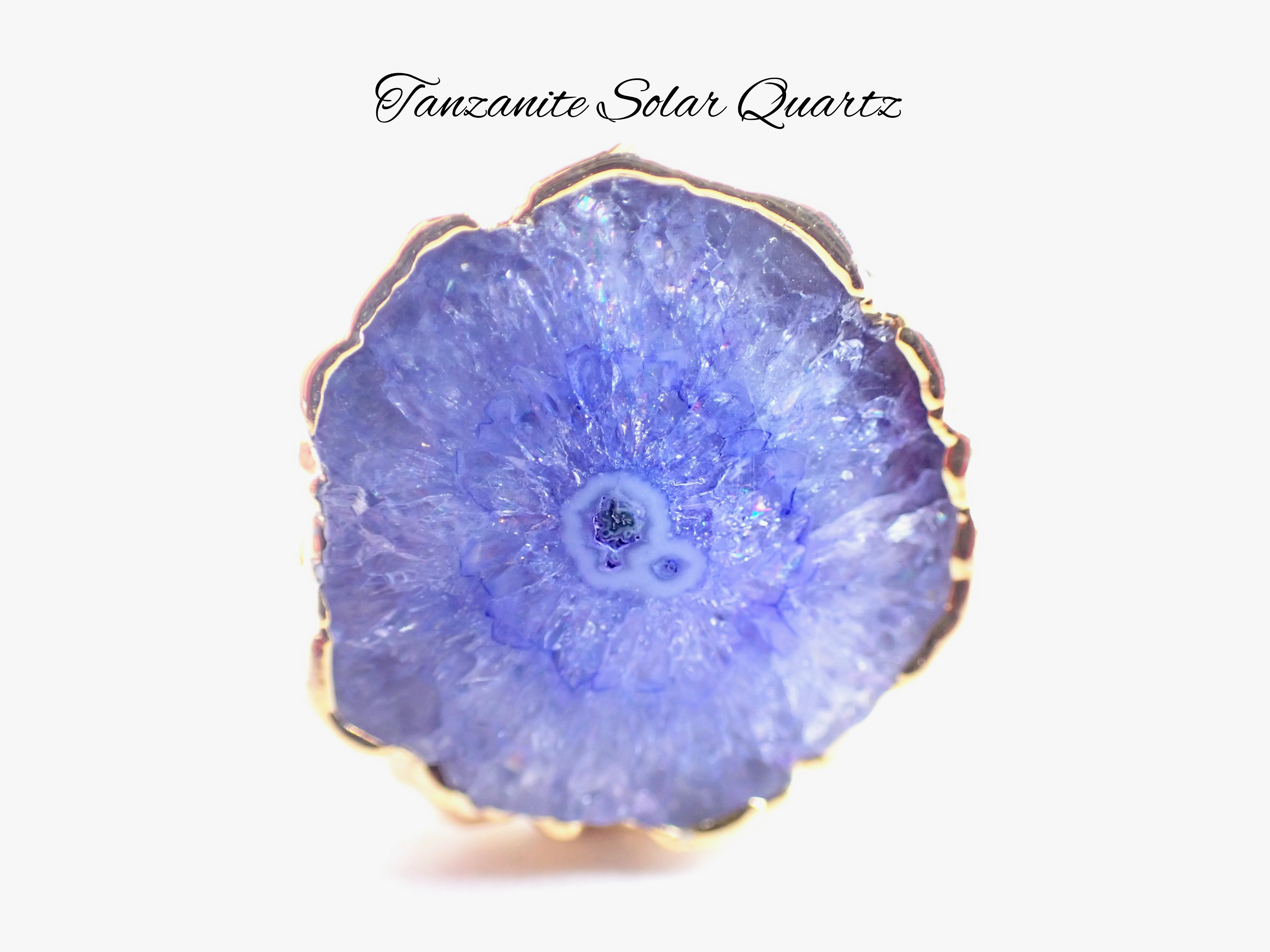 最新作入荷☆「タンザナイトフラワーソーラークォーツ」の世界で一つの天然石リング