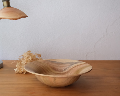 クスノキのオージーカーブボウル（26.5）②〈ガラスコーティング