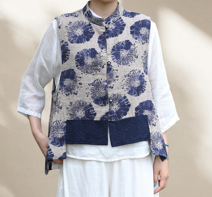 お洒落なベスト　ジャケット　綿　春秋用