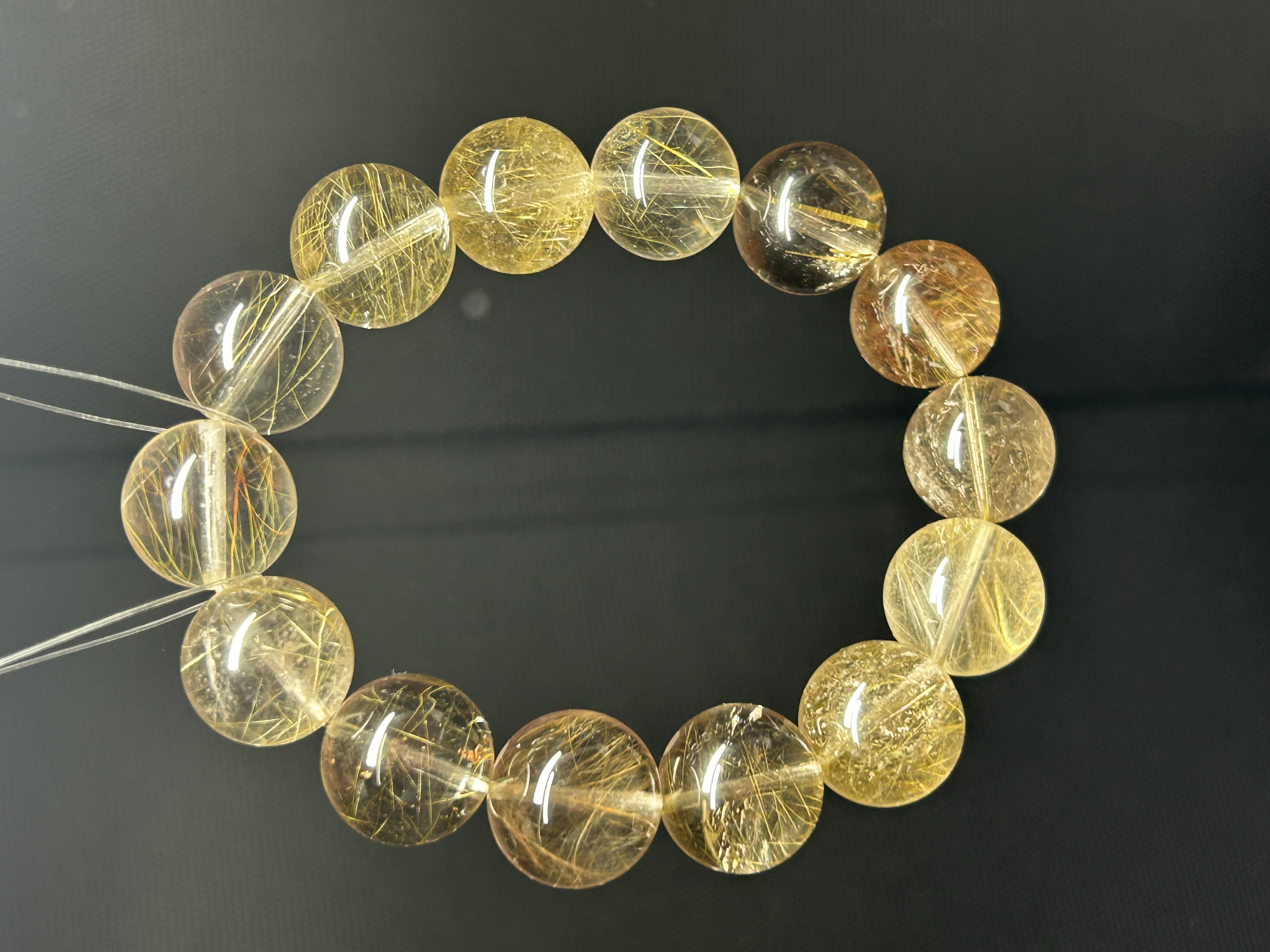 【パンダの工房】天然石人気ルチルクオーツブレスレット送料無料