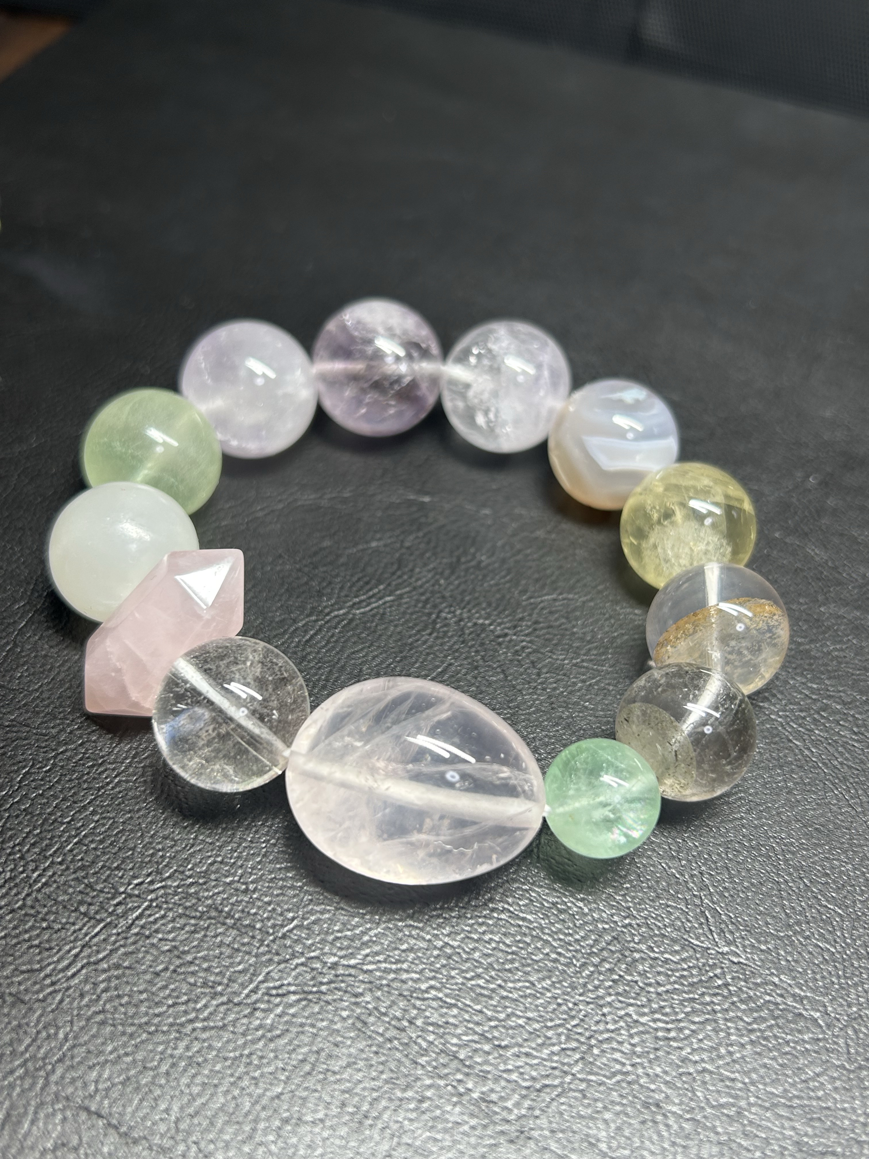 【パンダの工房】天然石可愛いカラフルミックスデザインブレスレット送料無料