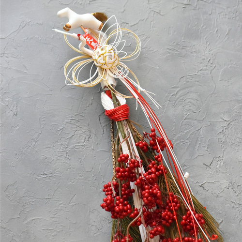 2026年丙午（ひのえうまピック付き）しめ縄飾り】お正月飾り 水