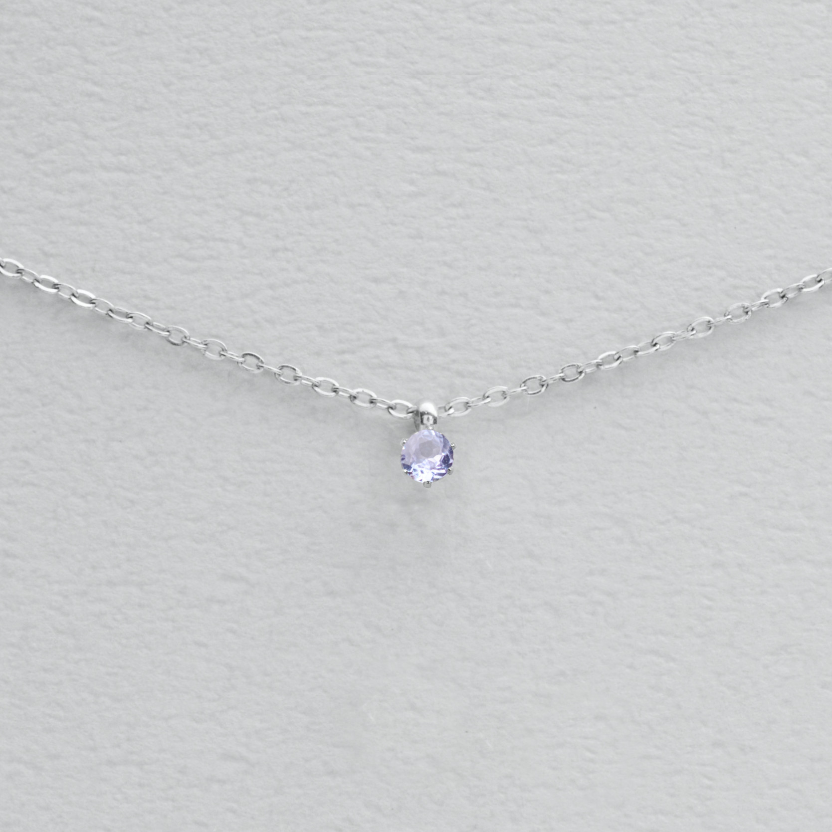 つけっぱなしOK！タンザナイト 一粒ネックレス AAA 金属アレルギー サージカルステンレス スキンネックレス